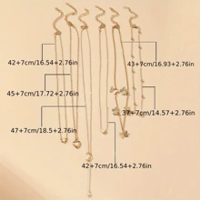 22入組時尚仿珍珠、心形、蝴蝶裝飾首飾套裝,適合女士日常穿戴、約會、度假和送禮 - 金黃色 - 查看 6