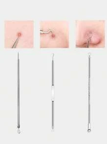 Acne Needle Set, Blackhead Remover, Pimple Extractor, Beauty Salon Grade Pimple Picker Tool - Silver - View 2