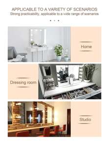 1 Set Of 6/10/12/14 USB Powered Makeup Mirror Lights - Dimmable 3-Color LED Lights (Cool White/Warm Yellow/Neutral), Suitable For Vanity Mirror Lights, Great For Bars, Dressing Rooms, Bedrooms, Live Streaming Studios And Other Entertainment Spaces - Multicolor - View 3