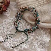 Bộ sưu tập vòng tay đính cườm Bohemian Artisan - Đá tự nhiên, thủ công, có thể điều chỉnh, quà tặng đa năng - Nhiều màu - Xem 5
