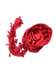 Sombrero divertido para hombres con barba trenzada, doble turbante, borla en el borde y cola de trenza para el cuidado del pelo - Multicolor - Ver 10