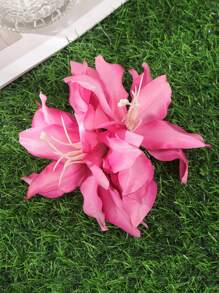 1 件夏威夷风格仿真花发夹，非常适合海滩度假、摄影和情人节服装配饰 - 彩色 - 查看 9