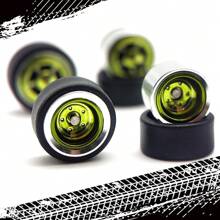 Kicarmod Ruedas 1/64 para modelo de auto con llantas de goma y aros de metal de piezas de repuesto de electro..platación de la serie True Rider de cultura de auto premium, accesorios de detalle de material de metal y goma para modificación de colección de modelos de jugadores - Multicolor - Ver 8