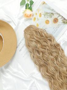 18 Zoll Schraubenclip Pferdeschwanz-Verlängerung Welliger Lockiger Schraubenclip Pferdeschwanz Haarverlängerungen Natürlicher Falscher Pferdeschwanz Synthetischer Haarteil Für Frauen (Golden Blond mit Highlights)