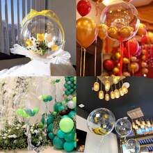 18/36 Inch Thickened Solid Color Bubble Balloons, Transparent Heart-Shaped Bubble Balloons, Transparent Balloons For Valentine's Day Confession, Indoor/Outdoor Wedding Birthday New Year Party Decoration, Helium-Filled Floating - Clear - View 9