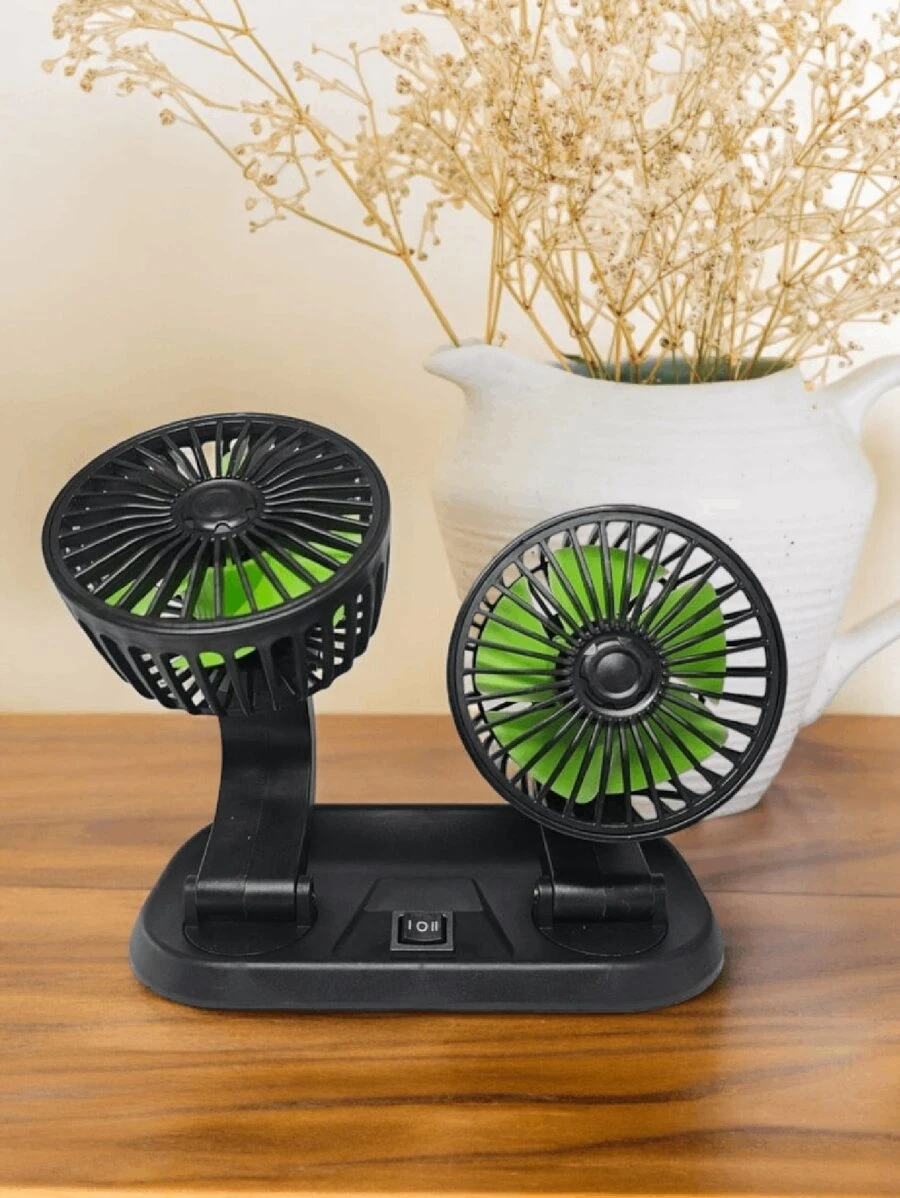 Ventilador Dual Portátil Verde 28820 Vehículo Gira 360º Ventilador De Aire De Refrigeración - Multicolor - Ver 1