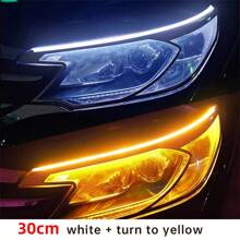 2PCS DRL Car Flexible LED Daytime Running Lights Turn Signal Lamp Headlight Waterproof 30cm 45cm 60cm White Red Yellow Blue