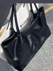 DeTODO Bolso Tote De Hombro Tipo Piel Linda, Para Cualquier Tipo de Salida , Fiesta, Etc. - Negro - Ver 6