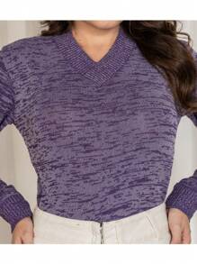 Women Sweaters - 紫色 - 查看 1