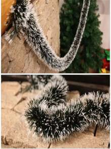 1 pièce Ruban de 200 cm de couleur de Noël, guirlande de ruban d'arbre de Noël, ornements suspendus, décoration d'arbre de Noël vert foncé et blanc, meilleurs cadeaux