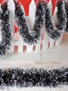 1 pièce Ruban de 200 cm de couleur de Noël, guirlande de ruban d'arbre de Noël, ornements suspendus, décoration d'arbre de Noël vert foncé et blanc, meilleurs cadeaux