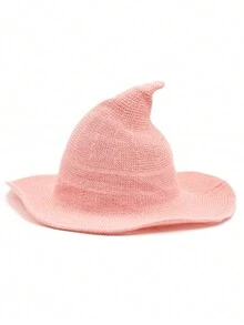 1 szt. Lekki, spiczasty kapelusz z włóczki na występy sceniczne, Halloween, czarodziejska magia, zabawny kapelusz