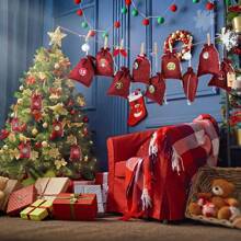 Large Fill Advent Calendar, Christmas Calendar Jute Bag Self Filling, Jute Bag Chain Self Filling And Hanging, 2024 Gift Bag Men's Red Birthday Home Decor Christmas Decorations Room Decor Winter Christmas Decorations Home Christmas Gifts Christmas Decor - Red - View 4