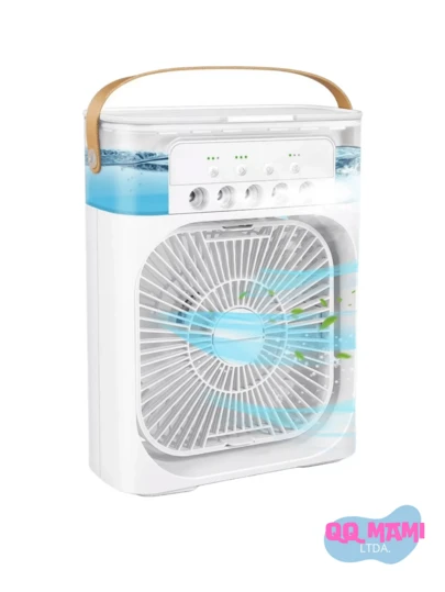 Refrigerador De Ar Ventilador Umidificador Portátil Com Led Reservatório De Água Led Tipo C USB Envio Imediato