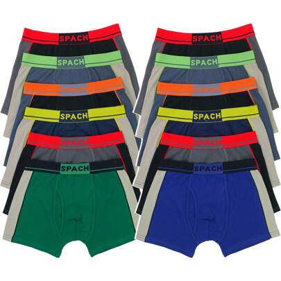 ToBeInStyle Men's Multi-Pack Of Randomly Assorted Boxer Brief Shorts W/ Neon Colored Waistbands