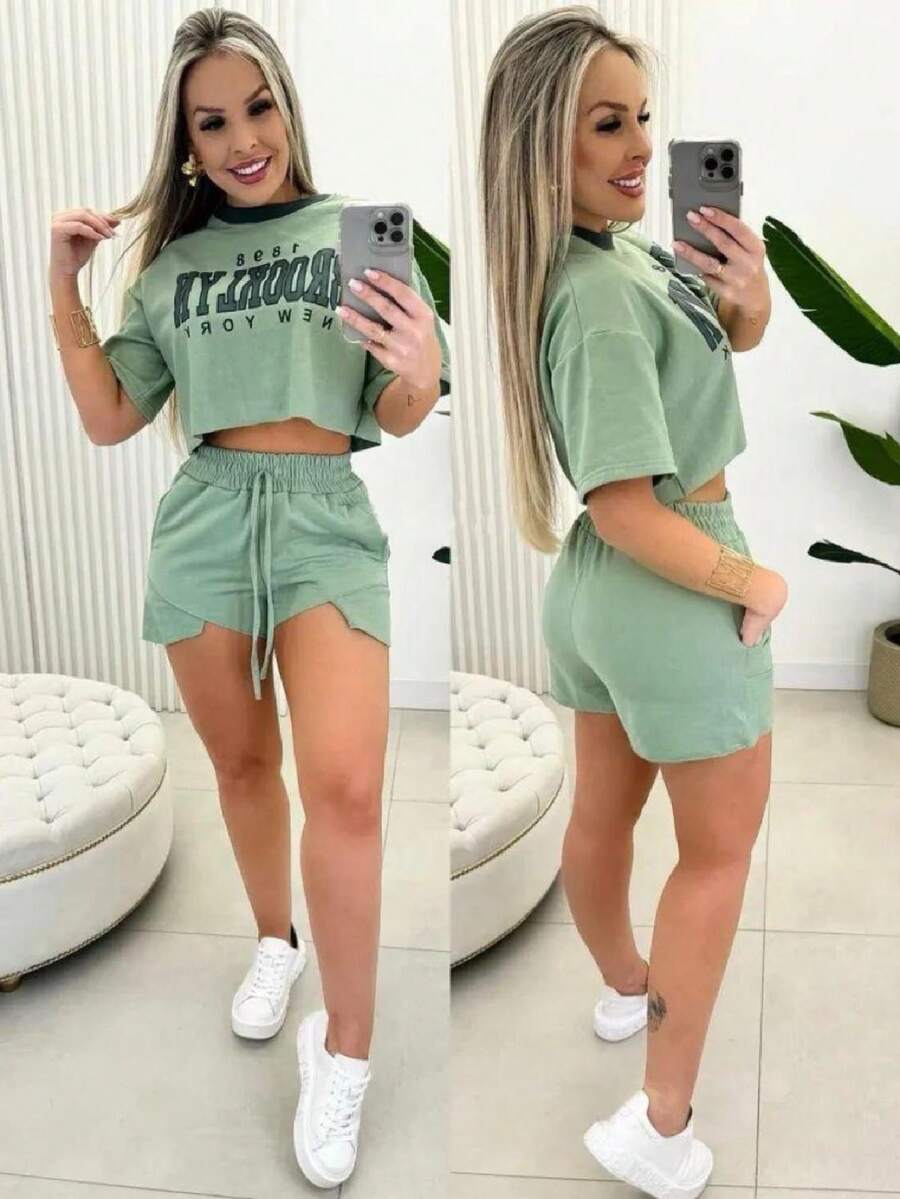 Women Two-Piece Outfits - màu xanh lá - Xem 1