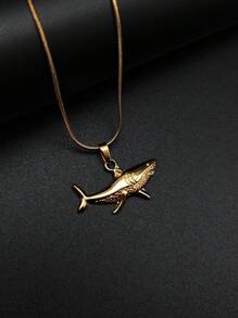 1 Máy tính Bohemian Đại Dương Đi Biển Phong Cách Xoắn Ốc Thép không gỉ Cá Mập, Cá & Rùa Biển Mặt Dây Chuyền Vòng Cổ Độc Đáo Và Hợp Thời Trang Trang Sức Cao Cấp - Vàng - Xem 13