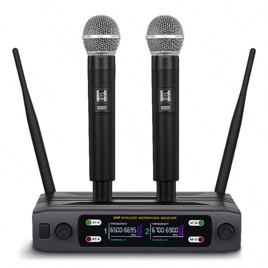 Microfone Sem Fio Wireless Profissional Altomex M-998w Uhf - Preto - Visão 1