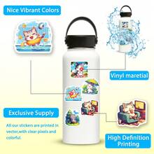 Bộ 50 Miếng Dán Hình Mèo, Miếng Dán Động Vật Chống Thấm Nước Bằng Vinyl Cho Máy Tính Xách Tay Ván Trượt Chai Nước Hành Lý Điện Thoại, Hình Dán Kawaii Dễ Thương Cho Thanh Thiếu Niên Người Lớn - Nhiều màu - Xem 5