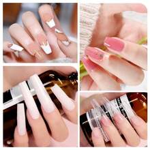 LIMEGIRL LED & U V Builder Nail Gel - 150g/5.3ozLarge Capacity Clear Hard Gel For Nails, Nail Extension Strengthen Hard Builder Kit Stuff For DIY Art Manicure Set Strong Nails, Nail Strengthening, Extension, Art, Manicure Starter, UV Cured, For Pro Salon And Home DIY Use - 彩色 - 查看 6