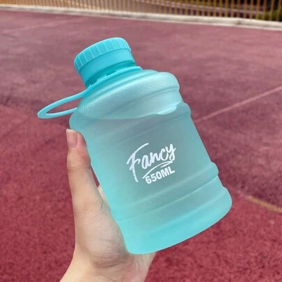 1 件 650ml/22oz 创意塑料桶形水杯带手柄，可爱便携学生运动饮水杯，女士不吸热塑料杯，水瓶，适用于户外、露营