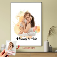 1 tấm áp phích vải tùy chỉnh, hình ảnh và văn bản tùy chỉnh, vải ảnh màu nước treo tường, nghệ thuật canvas màu nước cá nhân, nghệ thuật treo tường bằng vải, in hình ảnh tùy chỉnh, ảnh nghệ thuật, ảnh gia đình, in ảnh cặp đôi, ngày của mẹ, ngày của cha, sinh nhật, Halloween, Giáng sinh Trang trí quà tặng - nhiều màu - Xem 1