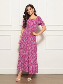 Women Short Dresses - Màu đỏ tím - Xem 3