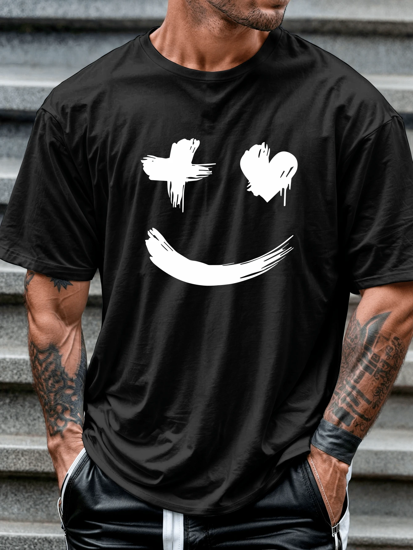 Men T-Shirts - 黑色 - 查看 1