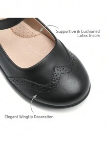 Girls School Uniform Shoes Mary Jane Dress Flats Back To School Shoes (Little Kid/Big Kid) - màu đen - Xem 7