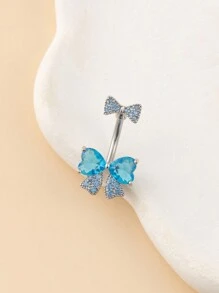 1pc Butterfly Shaped Cubic Zirconia Navel Ring - a belly button ring - View 16