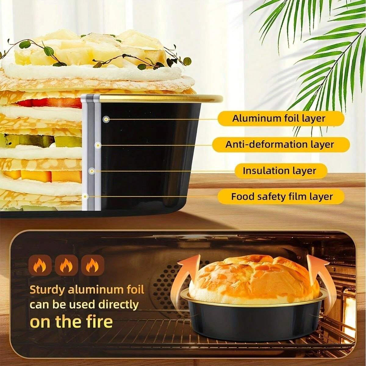 Aluschalen 50 Stück Mit Deckel 850ml - Grillschalen Für Backen & Grillen