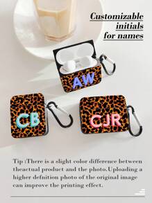 Customized Earphone Case, Tortoiseshell Pattern Earphone Case Customized, Tortoiseshell Pattern AirPods Protective Cover, Personalized Cute Initial, Includes 1 Earphone Case Strap, Compatible With AirPods Case, Headphones, Compatible With AirPods Pro (2nd Generation), Compatible With AirPods 3, Compatible With AirPods Pro, Compatible With AirPods 1/2, Compatible With AirPods 4, Earphone Case Gift Customization