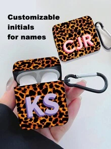 Customized Earphone Case, Tortoiseshell Pattern Earphone Case Customized, Tortoiseshell Pattern AirPods Protective Cover, Personalized Cute Initial, Includes 1 Earphone Case Strap, Compatible With AirPods Case, Headphones, Compatible With AirPods Pro (2nd Generation), Compatible With AirPods 3, Compatible With AirPods Pro, Compatible With AirPods 1/2, Compatible With AirPods 4, Earphone Case Gift Customization