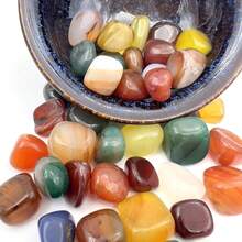 0.22 Lbs Natural Agate Tumbled Stones, Natural Small Asymmetrical Crushed Quartz Crystal Gravel For Aquarium, Plant Vase Filler - Multicolor - View 2