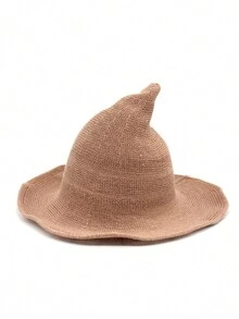 1 szt. Lekki, spiczasty kapelusz z włóczki na występy sceniczne, Halloween, czarodziejska magia, zabawny kapelusz