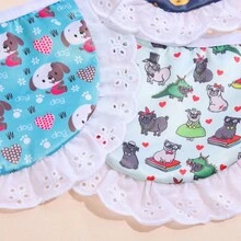 1 Khăn Chảy Nước Dãi In Hình Hoạt Hình Cho Thú Cưng Mềm Mại Và Thoải Mái Chống Bẩn Dễ Dàng Làm Sạch Cổ Ren Phối Ren Thích Hợp Cho Mèo Nhỏ, Vừa Và Lớn Và chó Nhỏ Và Vừa Tất Cả Các Mùa JD31 - Nhiều màu - Xem 5