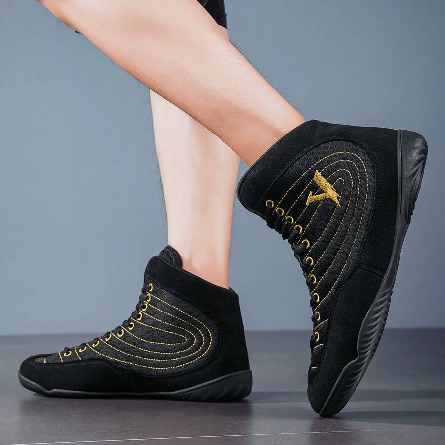 Men's Professional Wrestling Shoes, MidTop Combat Boxing Shoes