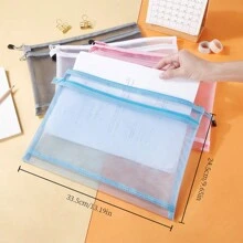 Pasta transparente para documentos de camada única/dupla, pasta de malha com zíper tamanho A4 para armazenamento de material escolar, organizador de arquivos de escritório, volta às aulas, volta às aulas, material escolar