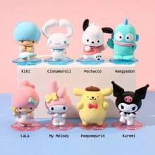 Miniso Sanrio Characters Carrying Buddy Series Blind Box Ornament Cartoon Cute Cinnamoroll Kuromi My Melody Pompom Pochacco Mysterious Surprise Box Desktop Anime Figure Model Toy Gift (Random Delivery,1pc)
