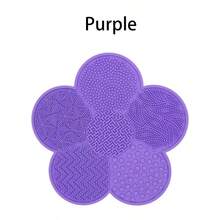1入組花型刷子清洗墊，矽膠化妝刷清洗墊，化妝刷清潔器墊，化妝刷清洗墊口袋式洗滌工具，附吸盤
