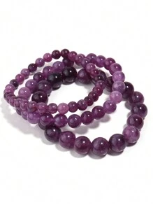1 pièce Bracelet en perles de pierre de spodumène / kunzite pour femmes hommes, bijoux de méditation de yoga en perles de pierres précieuses de 6 8 10 mm