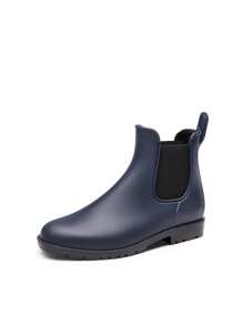 Women's Ankle Rain Boots Chelsea Short Boots Waterproof Elastic Slip On Lightweight Comfortable Garden Outdoor Shoes - 藏蓝色 - 查看 2