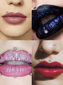 CIZME 2 件 16G/18G/20G 无螺纹按压式鼻钉不锈钢唇钉穿孔珠宝适用于耳屏梦露唇轮软骨耳环耳钉适用于男女， - 銀色 - 查看 8