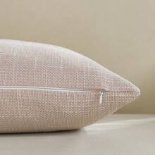 1 件米色纹理装饰枕套（不含枕芯），现代农舍亚麻外观凸起纹理靠垫套，适用于卧室、餐厅、床、沙发、汽车、装饰、所有季节 - 米色 - 查看 3