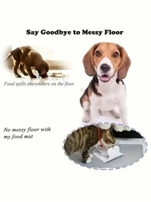 1pc Pet Feeding Mat, Quick-Drying, Easy To Clean, Keep The Floor Tidy, Suitable For Cats And Dogs, Black - Black - View 11