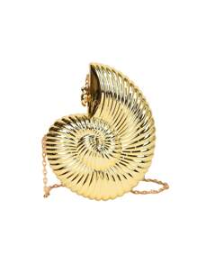 海螺小众设计 创意亚克力链条包 女包 个性休闲 单肩包 蜗牛造型 时尚百搭斜挎包 适合聚会派对街拍 - 金色 - 查看 6