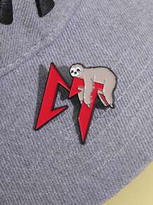 1Pc Golf Hat Clip, Simple Metal New Cartoon Pins, Fun Decorative Needle Golf Hat Emblem, Cute Sloth Chest Pins Lying On CT English Letters Brooch, Gift For Friends (Gift Card) - Multicolor - View 6