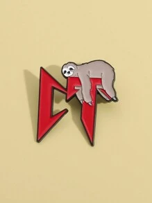 1Pc Golf Hat Clip, Simple Metal New Cartoon Pins, Fun Decorative Needle Golf Hat Emblem, Cute Sloth Chest Pins Lying On CT English Letters Brooch, Gift For Friends (Gift Card) - Multicolor - View 7