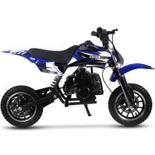 SAY YEAH Mini Kid Dirt Bike, Model 50CC 2-Stroke Gas Bike With Off-Rode Tire, Suspensions, Disc Brakes, Max Load 130Lbs, EPA Approved Brakes: Front & Rear Disc - Blue - View 2