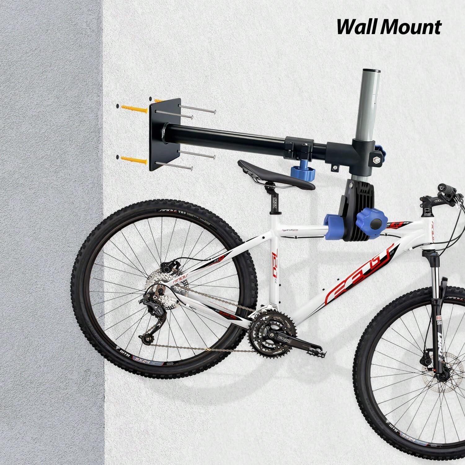 1pc Bike Repair Stand, Wall Workbench Mount Rack Workstand ,Height Adjustable Bicycle Storage